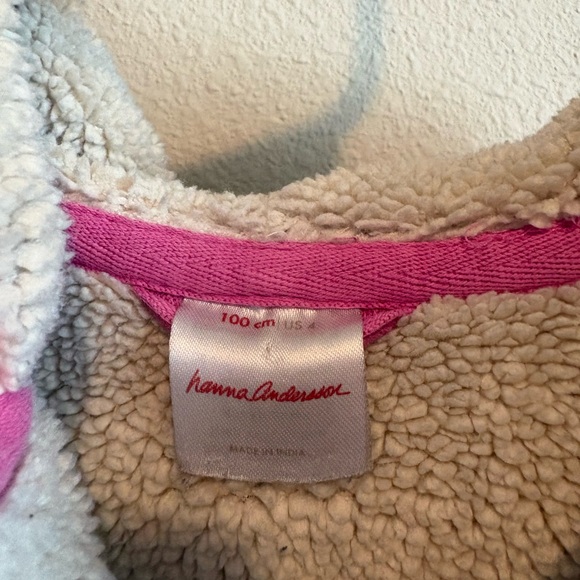 Hanna Andersson Pink Hoodie with Rainbow Stripe Chest - Picture 2 of 2